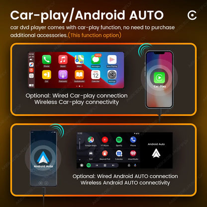 1DIN Universal 6.86" MP5 Car Radio – Wireless CarPlay Android Auto Multimedia Video Player with AUX, USB, SWC, Bluetooth & Touchscreen