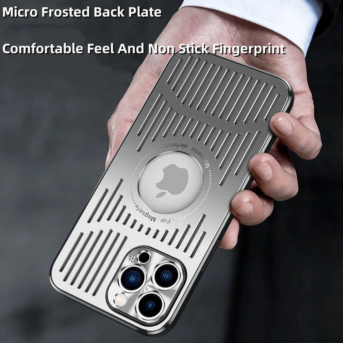 Metal Magnetic MagSafe Case with Heat Dissipation for iPhone 12 13 14 15 16 Pro/Pro Max – Logo Cutout, Wireless Charging Compatible