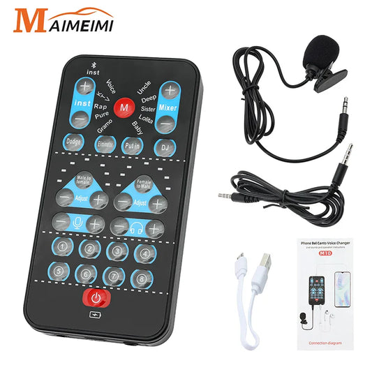 M10 Portable Voice Changer Device – Male to Female Switch, Karaoke & Live Sound Tuning Card