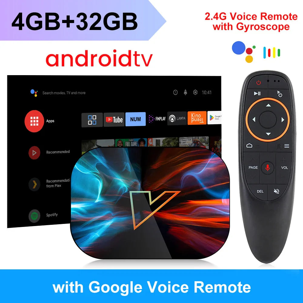 VONTAR X4 Android TV Box – Android 11.0, Amlogic S905X4, 4K, Google Voice Input, 4GB RAM, 32GB EMMC, WiFi