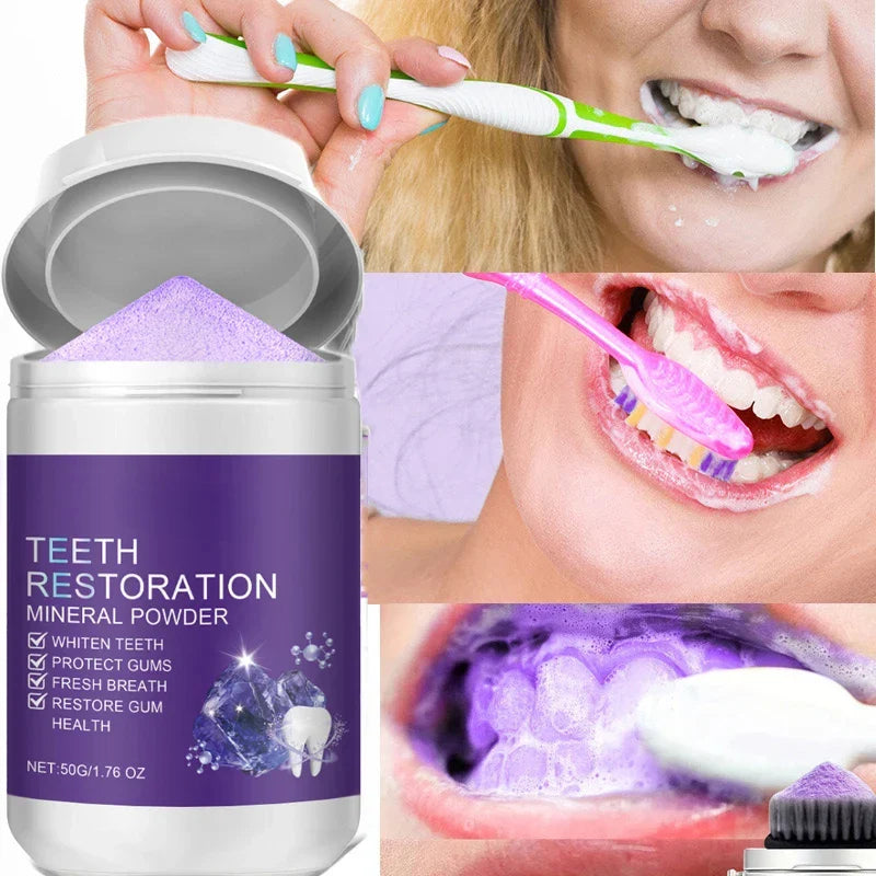 Teeth Restoration Mineral Powder — Enamel Strengthening & Whitening Dental Care Supplement
