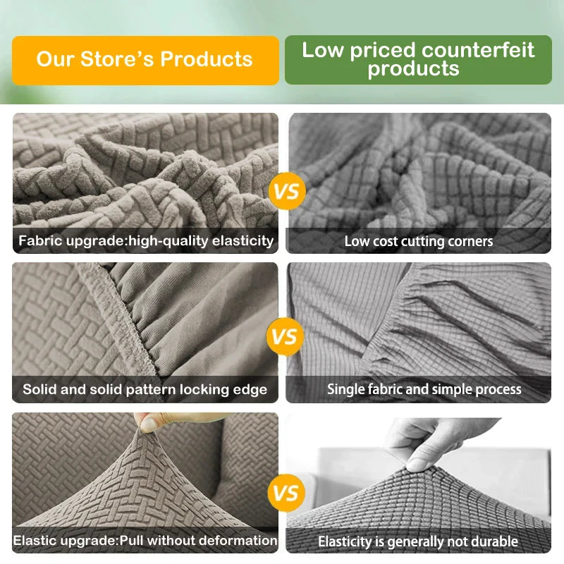 Thick Jacquard Elastic Sofa Seat Cover – Anti-Dust Removable Couch Cushion Protector Slipcover