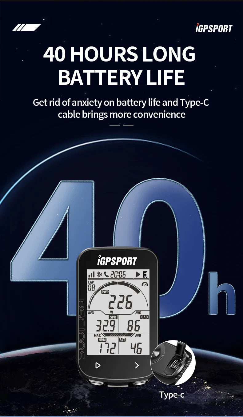 IGPSPORT BSC100S GPS Bike Computer — Wireless Speedometer & Cycling Odometer