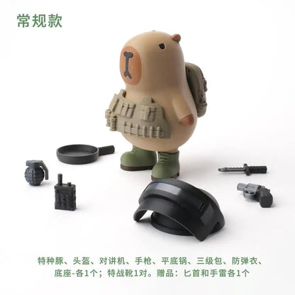 Cartoon Capibara Magnetic Mecha Armor Doll – Handmade Collectible Action Figure Toy, Creative Game Decoration