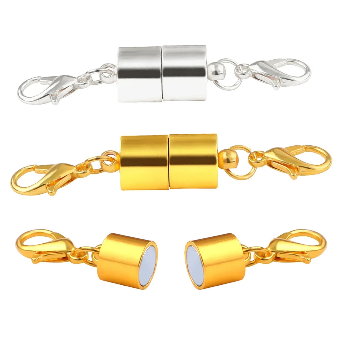 Magnetic Jewelry Clasp - Strong Metal End Connectors with Lobster Clasp for DIY Bracelets & Necklaces