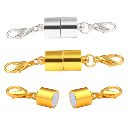 Magnetic Jewelry Clasp - Strong Metal End Connectors with Lobster Clasp for DIY Bracelets & Necklaces