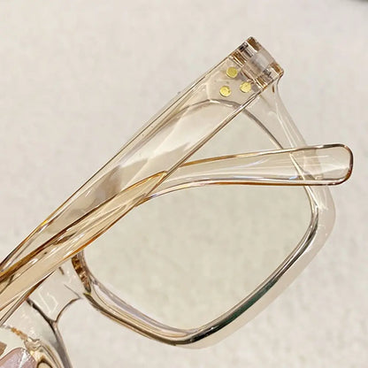 2024 Oversized Square Anti-Blue Light Glasses, Large Frame Myopia Transparent Eyeglasses