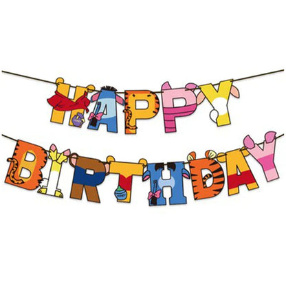 Colorful Happy Birthday Banner – Macaron, Dinosaur & Astronaut Flags for Birthday & Baby Shower Decorations