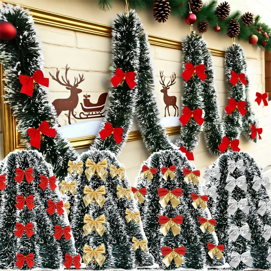 10M Christmas Tinsel Ribbon Garland with Bows – DIY Xmas Tree, Wreath & Holiday Decor