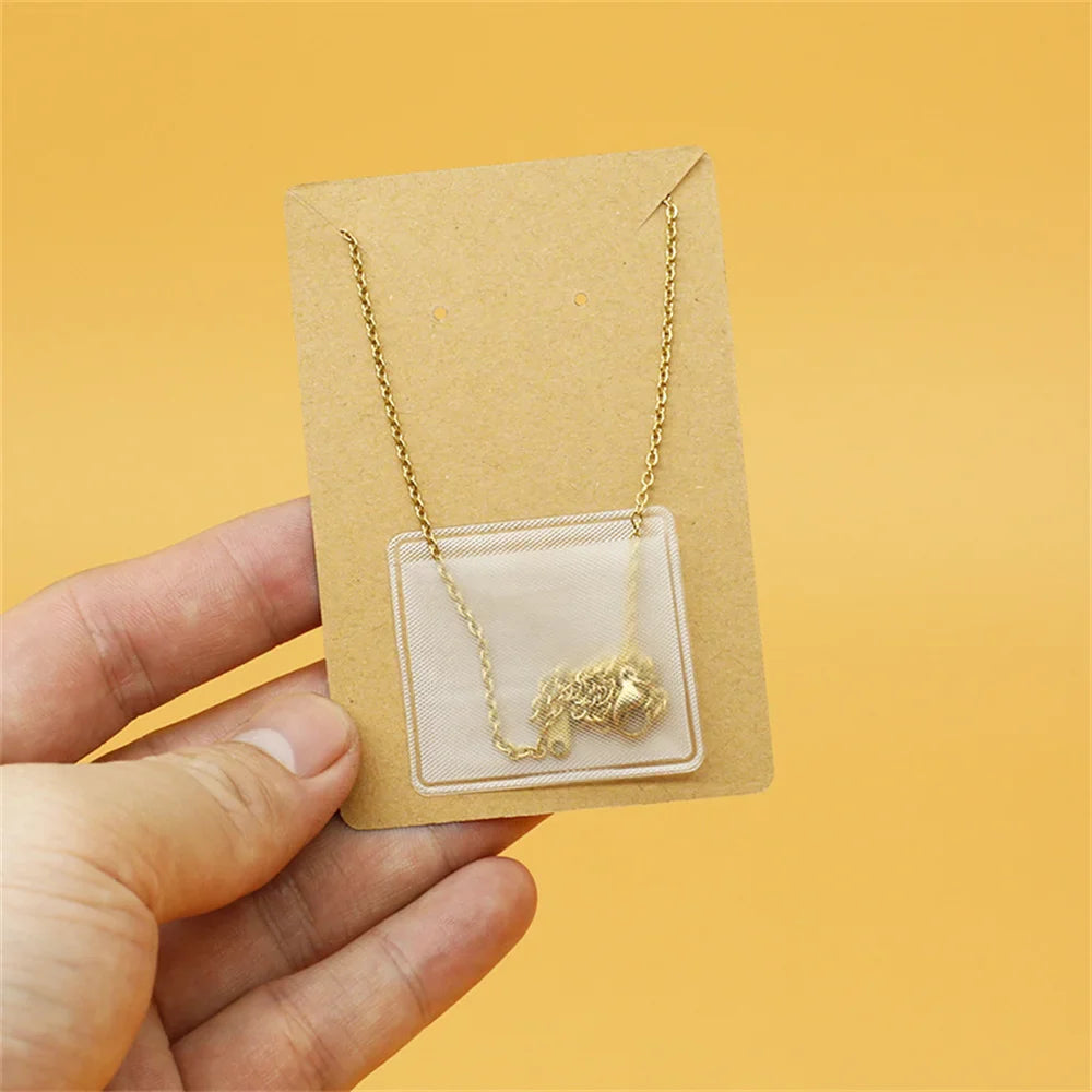 10/50PCS Necklace Chain Adhesive Pouch – Jewelry Display Card Bags for Small Business Packaging Supplies