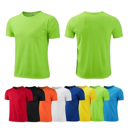 Quick-Drying Round Neck Sport T-Shirt – Men's Gym Fitness Shirt for Running, Breathable Sportswear