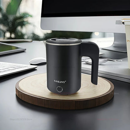 500ML Stainless Steel Portable Electric Kettle — Travel Water Boiler Pot for Hotel, Home, Kitchen, Tea, and Coffee