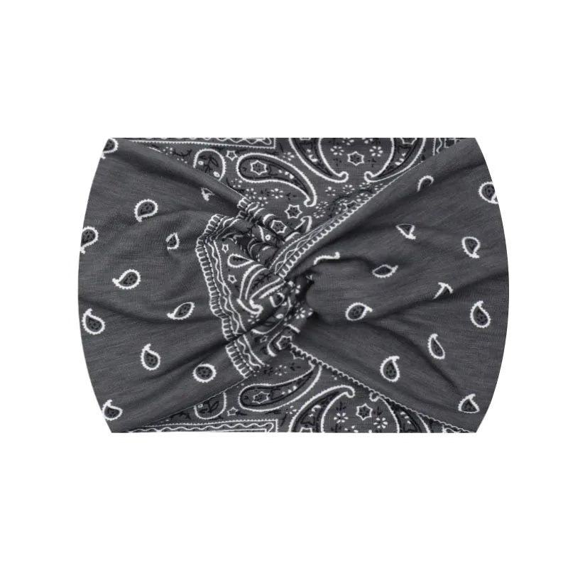 Wide Stretch Printed Sports Headband – 18cm Athletic Sweatband & Hairband