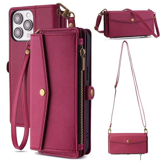 Magnetic Leather Wallet Phone Case for iPhone SE (2020/2022) to 15 Pro Max – Flip Cover with Card Holder & Stand Function