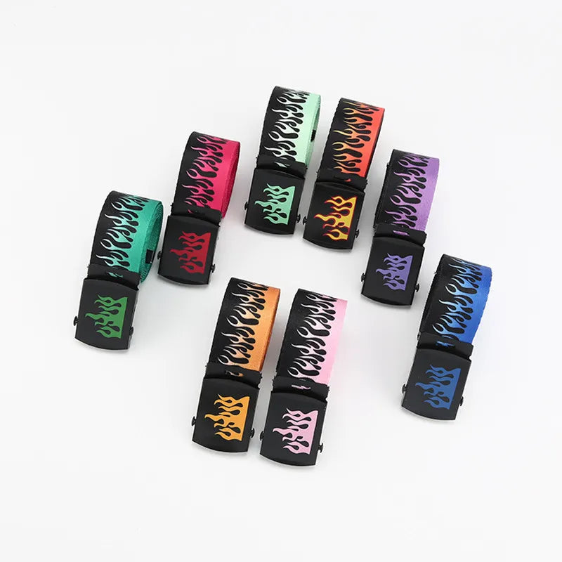 Punk Style Flame Belt – Trendy Hip-Hop Streetwear Accessory, Durable Unisex Fashion Decoration for Men & Women