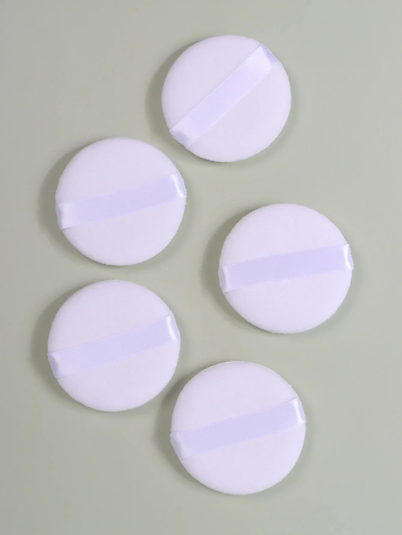2/5/10/20PCS White Round Powder Puffs – Portable High-Grade Makeup Applicators for Base & Setting