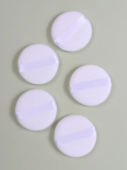 2/5/10/20PCS White Round Powder Puffs – Portable High-Grade Makeup Applicators for Base & Setting