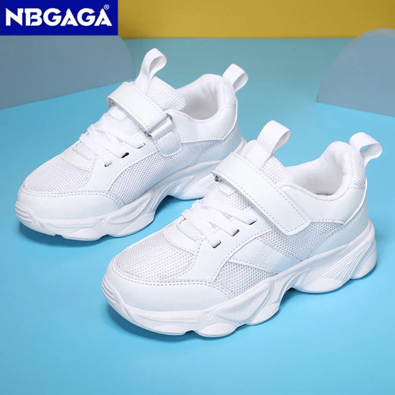 Kids’ Breathable Sports Shoes – Anti-Skid Black School Walking & Running Sneakers for Boys & Girls