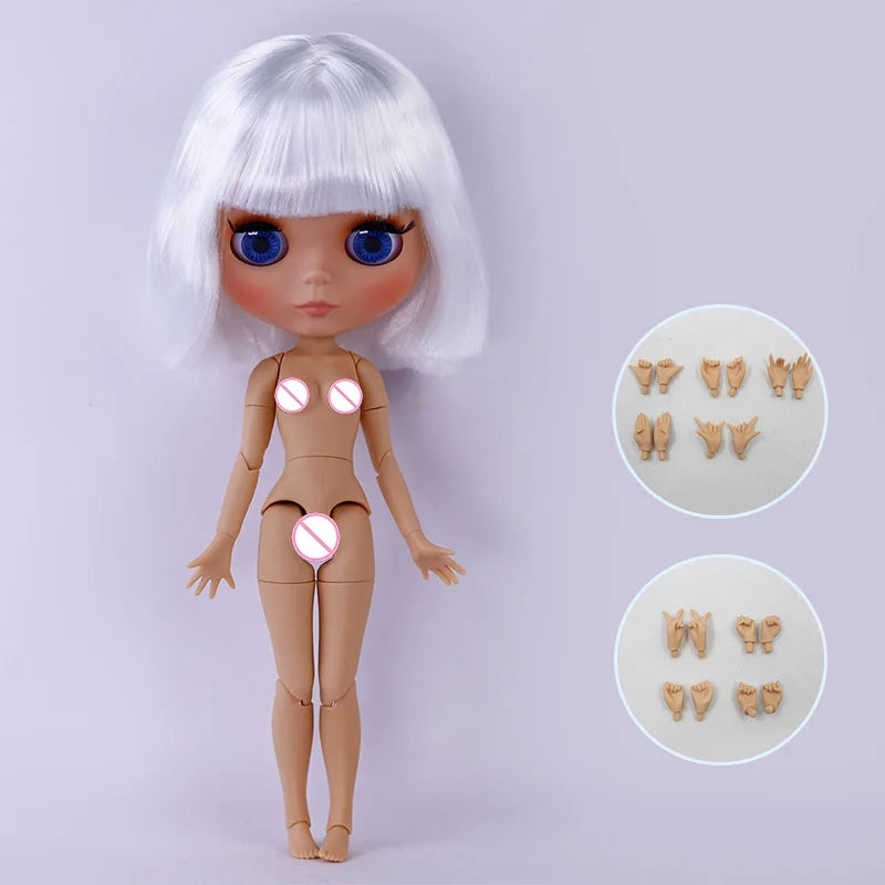 ICY DBS Blythe Doll – Tan Skin Matte Face with Eyebrows, 1/6 BJD Joint Body, Anime Christmas Gift