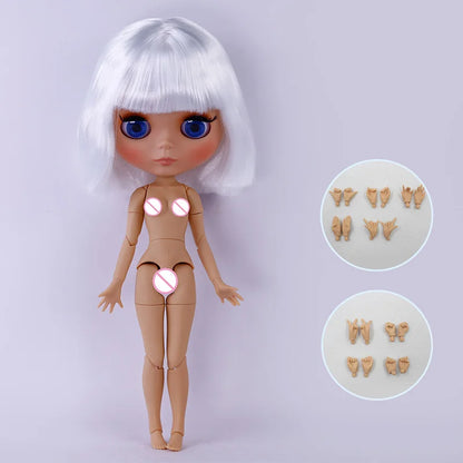 ICY DBS Blythe Doll – Tan Skin Matte Face with Eyebrows, 1/6 BJD Joint Body, Anime Christmas Gift