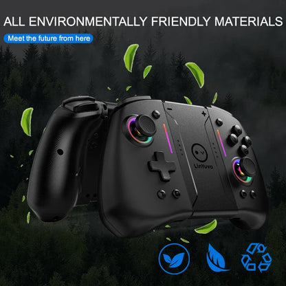 LinYuvo KS42 Meteor Light Wireless Joypad — 8-Color RGB Controller for Switch/Lite/OLED with Programmable Buttons, Turbo & Vibration