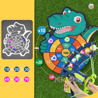 Kids' Dinosaur Sticky Ball Bow Target: Educational Elephant Toy Set - Slingshot Arrow Play for Outdoor Fun - Children's Game Toys