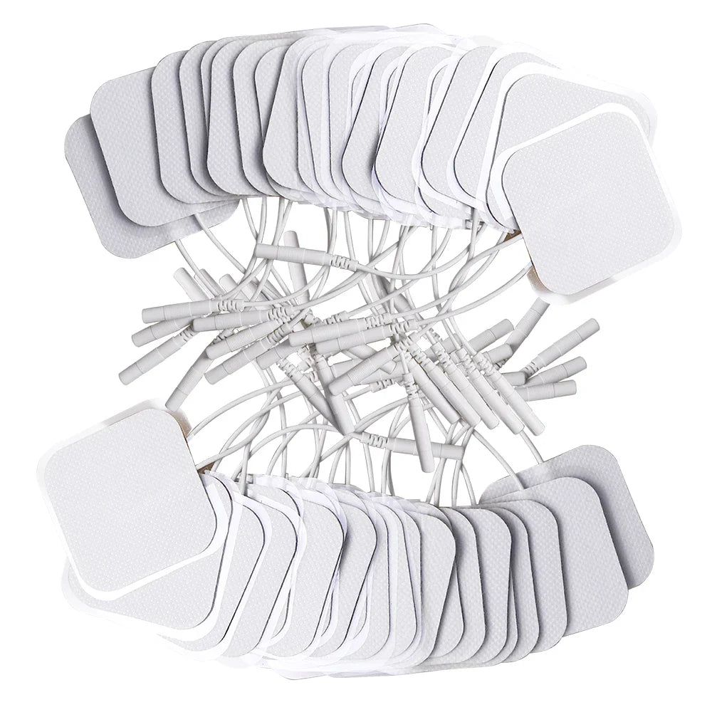 100/50pcs 5x5cm Muscle Stimulator Electrode Pads – Self-Adhesive Non-Woven Replacement for TENS Therapy Machines