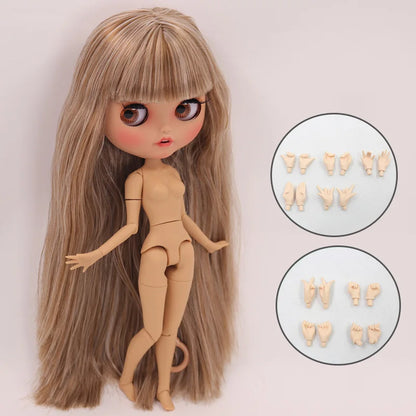 ICY DBS Blyth Doll – 1/6 Joint Body BJD Anime Girl with Tan Skin, Matte Face & Pouting Mouth OOAK OB24