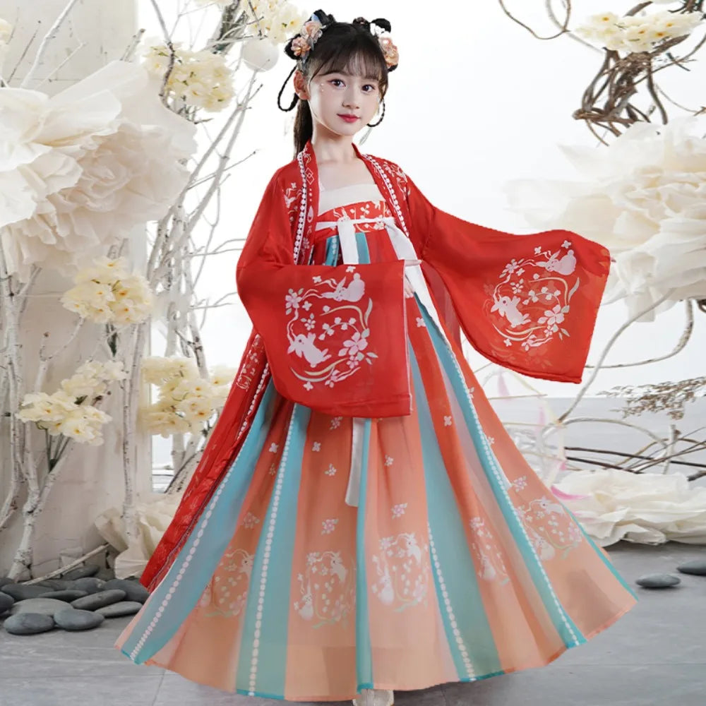 Girls Hanfu Fairy Dress - Ethnic Style Cosplay Costume for Dance, Stage & Parties