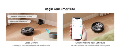Lefant M320 Robot Vacuum Cleaner with Mop – 6000Pa Suction, 210 Min Runtime, 800ML Dustbin, Carpet Detection