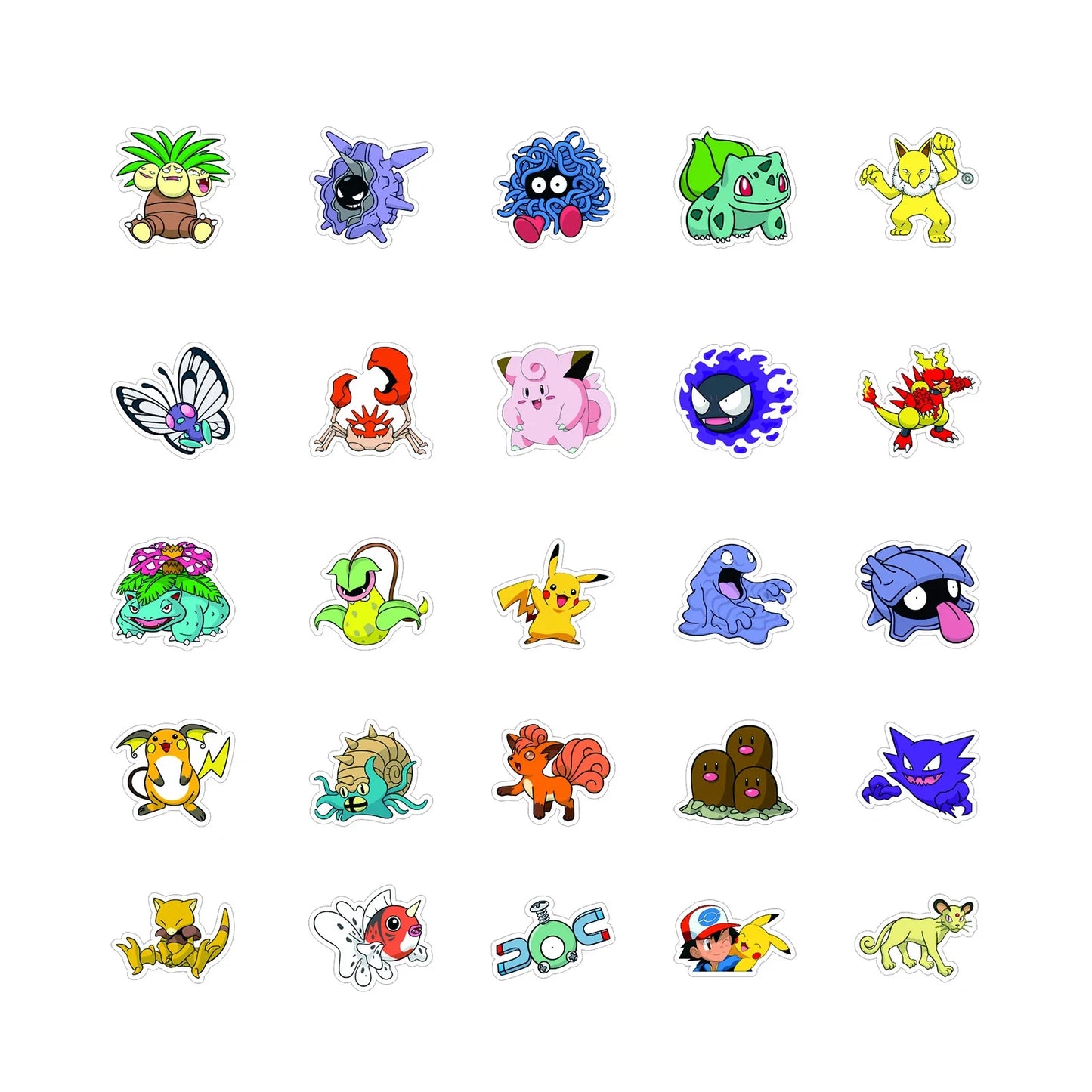 Kawaii Pikachu Anime Pokemon Stickers - 50/100PCS Cartoon Sticker Set for Laptop, Suitcase, Skateboard, Guitar, Phone - Kid Gift Toys
