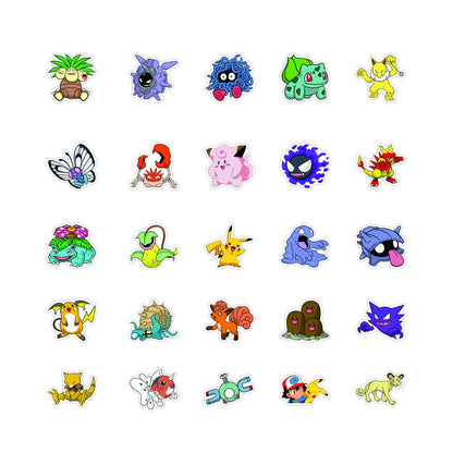 Kawaii Pikachu Anime Pokemon Stickers - 50/100PCS Cartoon Sticker Set for Laptop, Suitcase, Skateboard, Guitar, Phone - Kid Gift Toys