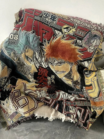 Anime Dragon Ball & One Piece Cotton Blanket – Decorative Sofa & Bed Throw