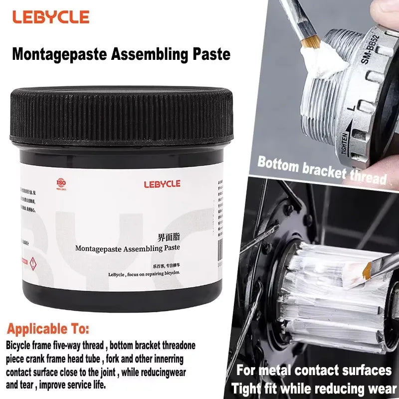 LEBYCLE Bicycle Interface Grease — Anti-Noise Lubricant for Mountain & Road Bike Hubs, Shafts, and Assembly