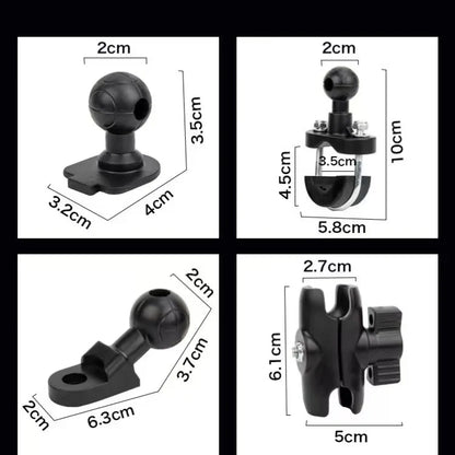 Adjustable Motorcycle Phone Holder with Shock Absorber – 360° Rotating Mobile Mount for Scooter, ATV, Bike