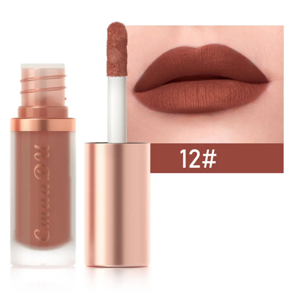 Waterproof Matte Velvet Lip Glaze – Moisturizing, Long-Lasting, Non-Stick Lip Gloss Lipstick Makeup