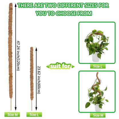 Bendable Coco Coir Moss Pole Plant Cage - Support Extension for Monstera & Climbing Plants - Ideal for Garden Growth