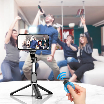 Portable 41 Inch Selfie Stick Phone Tripod: Extendable Stand with Wireless Remote, 360 Rotation - Compatible with iPhone