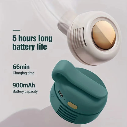 Portable Mini Handheld Bladeless Fan – Rechargeable Clip-On Waist or Desktop Fan for Outdoor Ventilation