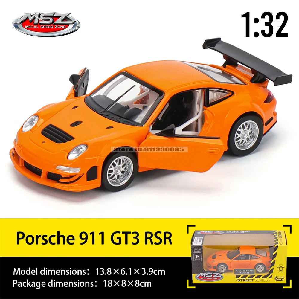 MSZ 1:32 Die-Cast Car Model — Porsche 911 GT3 RS, Audi, BMW & Nissan Alloy Toy Collectible, Decorative Gift for Kids & Adults