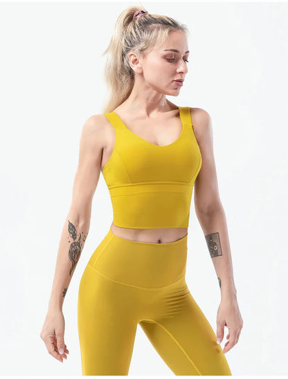 Naked-Feel Women’s Yoga Set – High Waist Leggings & Sports Bra Fitness Suit for Gym, Outdoor & Activewear