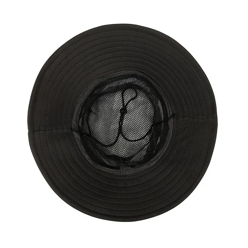 Men's and Women's Solid Color Bucket Hat - Big Brim Folding Sun Hat for Spring and Summer Outdoor Fishing and Mountaineering