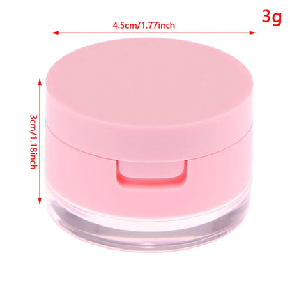 Portable Loose Powder Container – Plastic Cosmetic Sifter Jar with Mirror for Travel Makeup