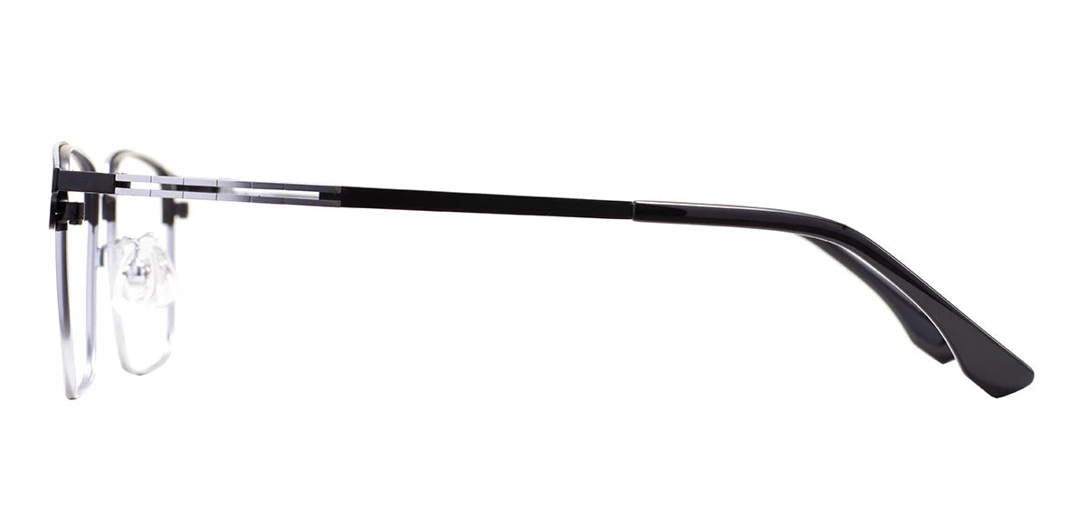 Comfortable Rectangular Men’s Business Glasses – Full Rim Browline Metal Frame for Optical Prescription Lenses