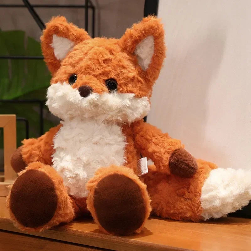 35cm/50cm Cute Fluffy Orange Fox Plush Toy – Soft Cartoon Stuffed Doll, Perfect Birthday Gift
