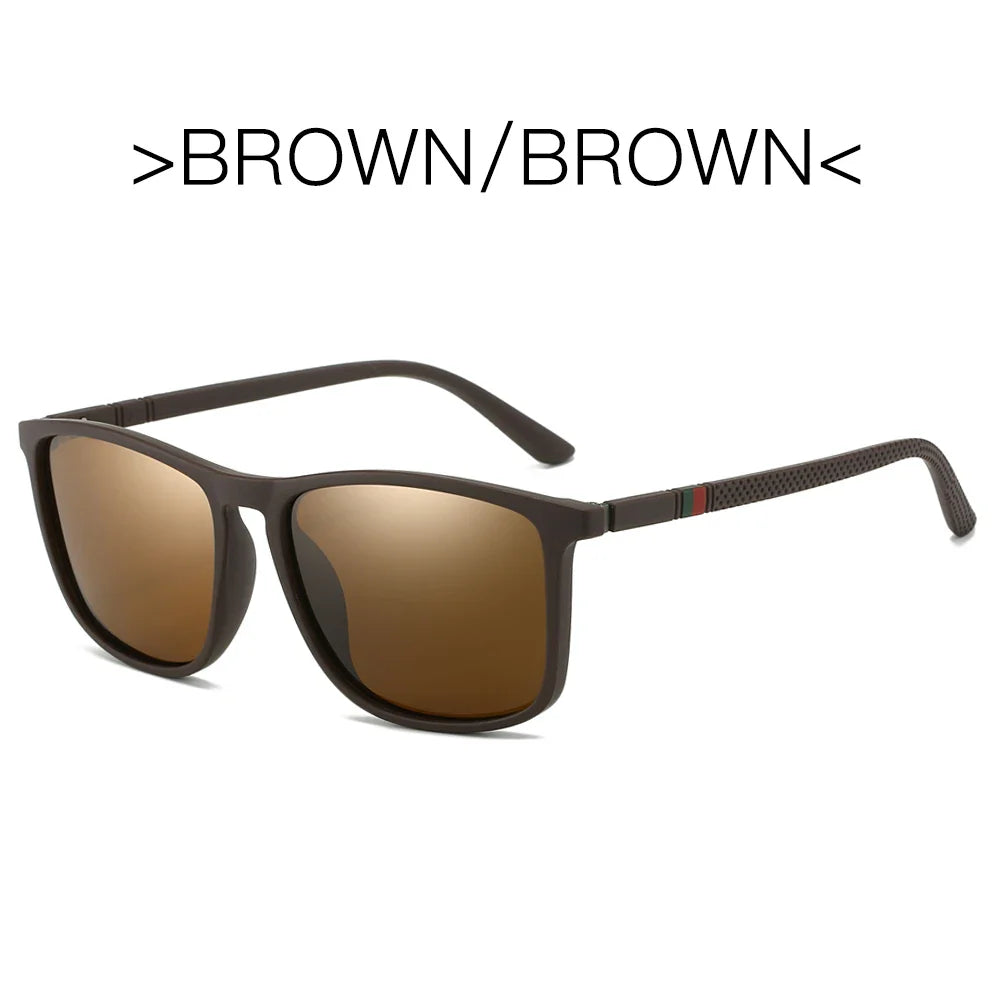 Polarized Sports Sunglasses for Men – Lightweight Comfortable Square UV400 Eyewear with Original Case
