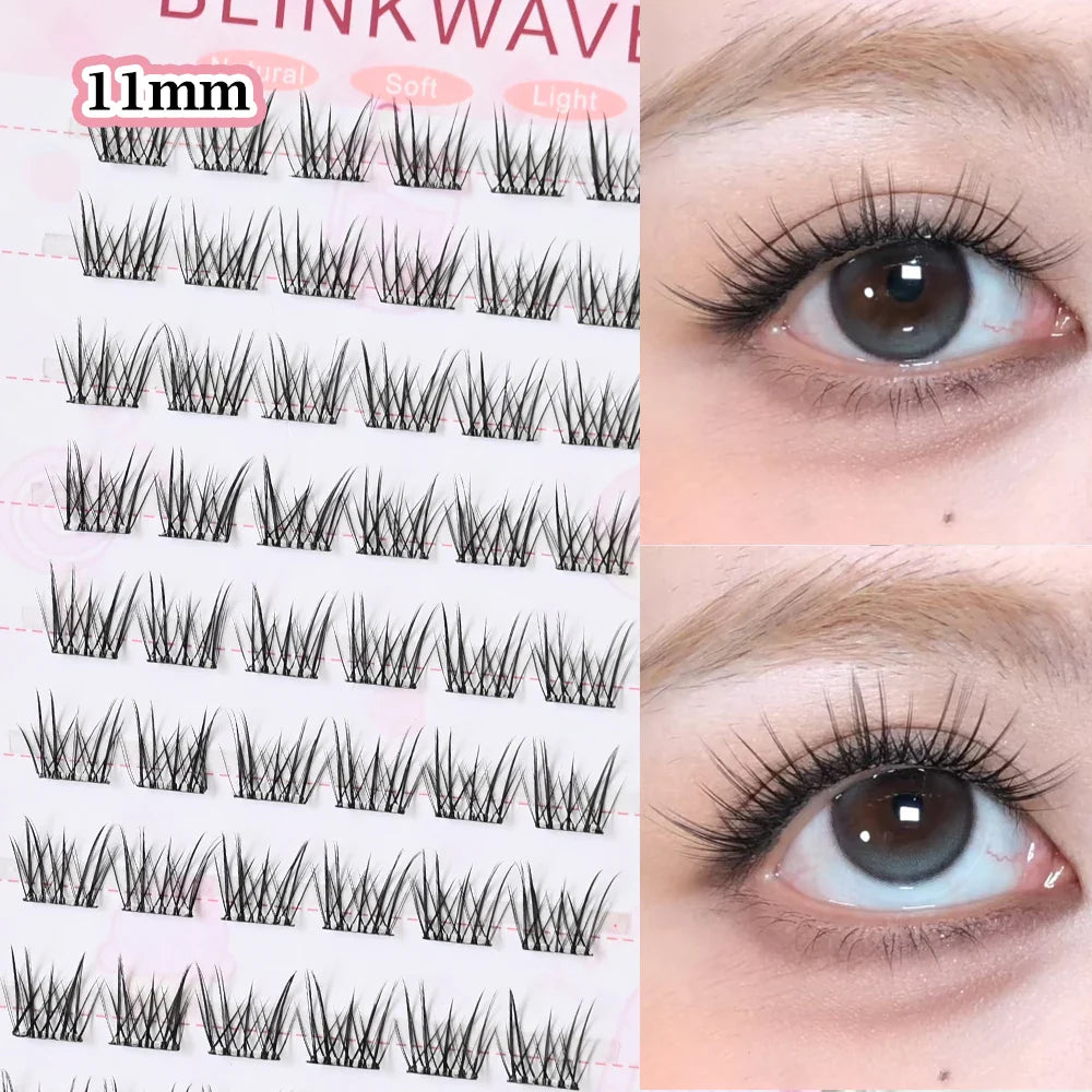 Large Capacity Girls’ Glue-Free False Eyelashes – Natural Wispy Reusable Bottom & Top Lashes, Easy Apply
