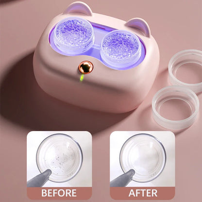 Portable Ultrasonic Contact Lens Cleaner Case – Removable Box Cleaning Machine for Removing Tear Protein & Lens Hygiene Care
