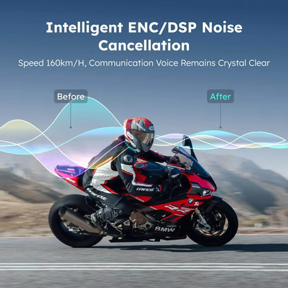 ASMAX Z1 Motorcycle Bluetooth Intercom — IP67 Waterproof Helmet Headset with 2-Chip 8-Core, HiFi Speakers, ENC, Fast Charging