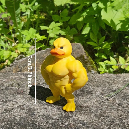 Muscle Duck 3D Statue – Cute Whimsical Desktop & Bookshelf Figurine, Indoor/Outdoor Home Decoration Accessory
